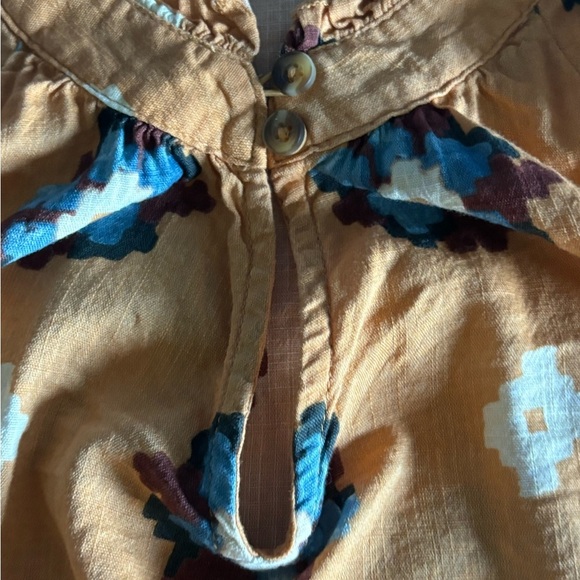 Women’s Sonoma Colorful short sleeve blouse. L Burnt Orange. - Picture 9 of 10